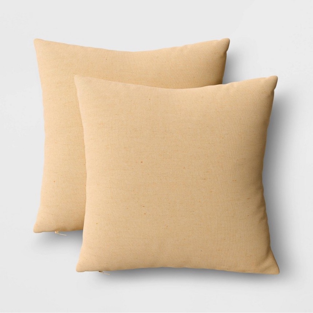 NEW Room Essentials Yellow Jacquard Dobby Square 16” Pillow Covers, Pair